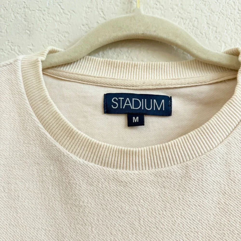 Stadium Goods Mens Cream Cotton Embroidered Logo Crewneck Sweatshirt Medium - Picture 4 of 13